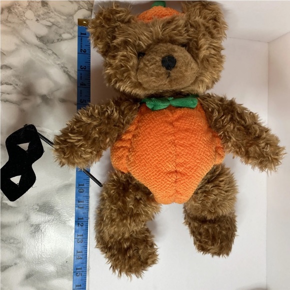 Teddy Bear in Pumpkin Suit Masquerade Halloween Plush Stuffed Toy - Picture 6 of 9